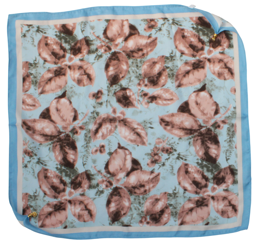 Medvilninė skarelė su magnetiniu užsegimu mėlyna s940