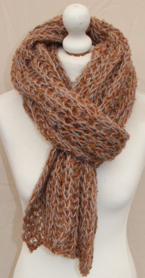 Megztas ilgas šalikas su vilna ryžai pilkas