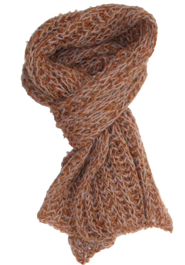 Megztas ilgas šalikas su vilna ryžai pilkas