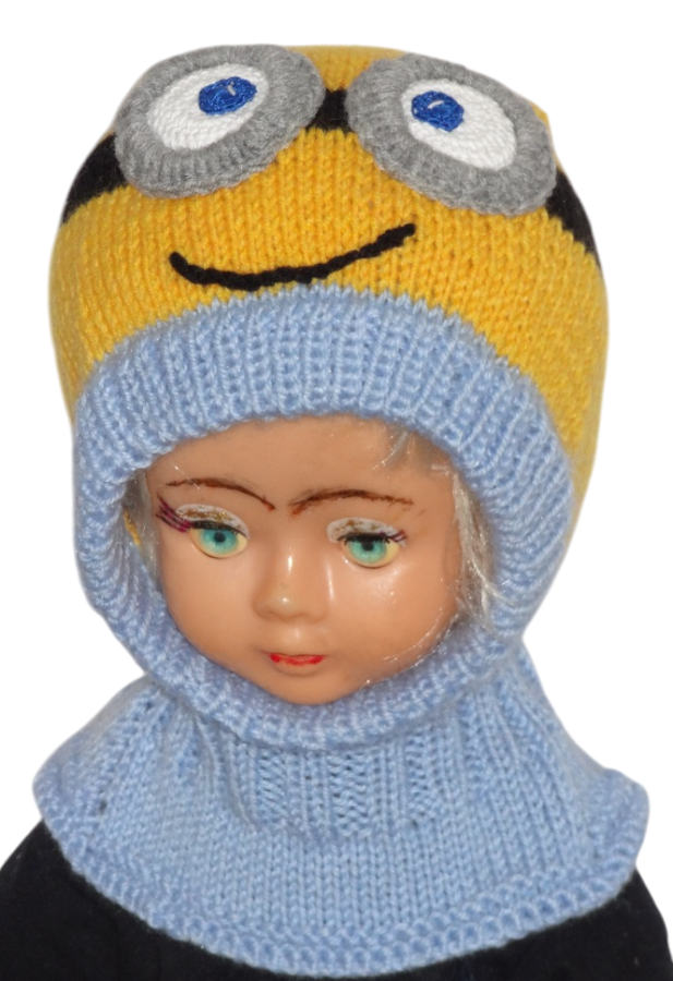 Megztas šalmukas vaikui Geltonukas 3-4 m.