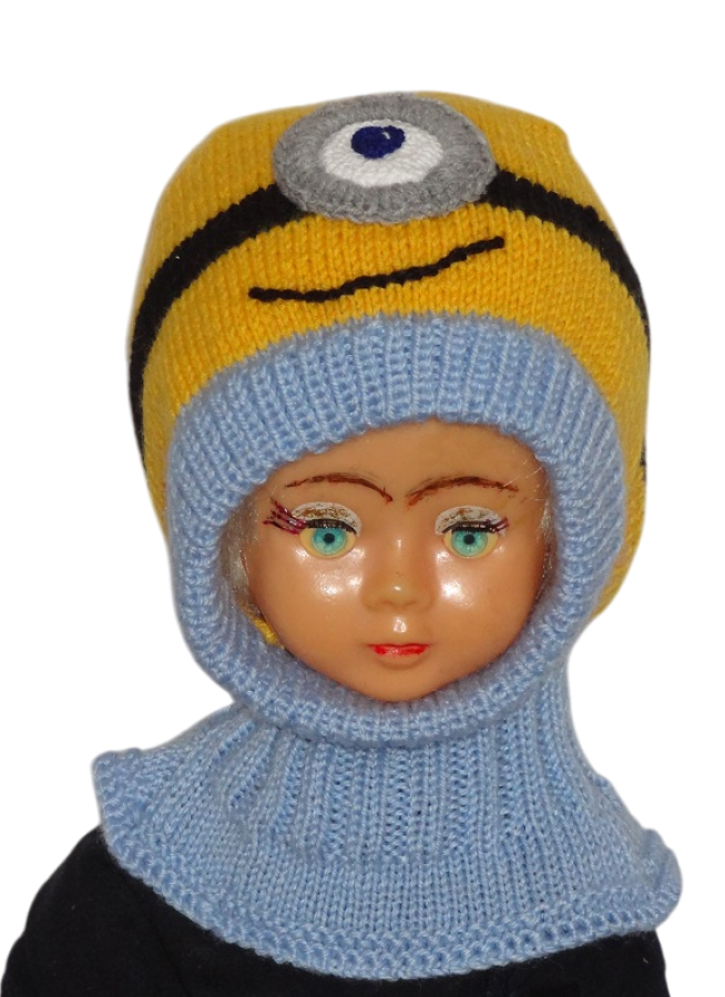 Megztas šalmukas vaikui Geltonukas 3-4 m.