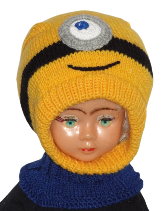 Megztas šalmukas vaikui Geltonukas 3-4 m.