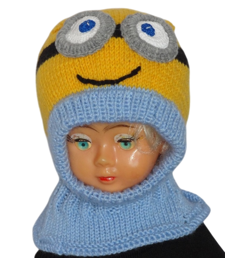 Megztas šalmukas vaikui Geltonukas 1,5-2 m.