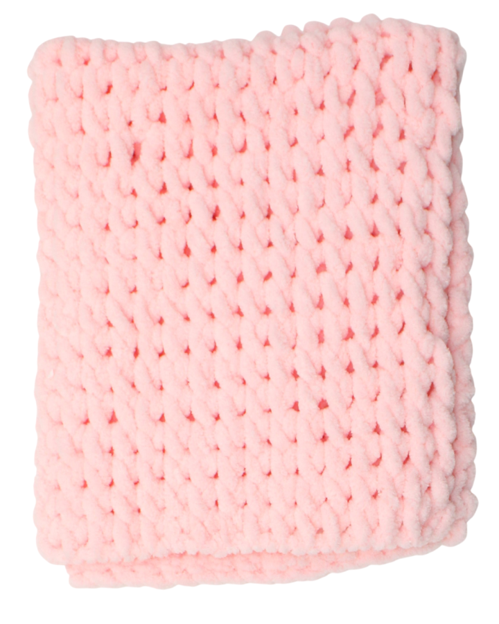 Rankomis megztas vaikiškas pledukas, rožinis 60 × 70 cm