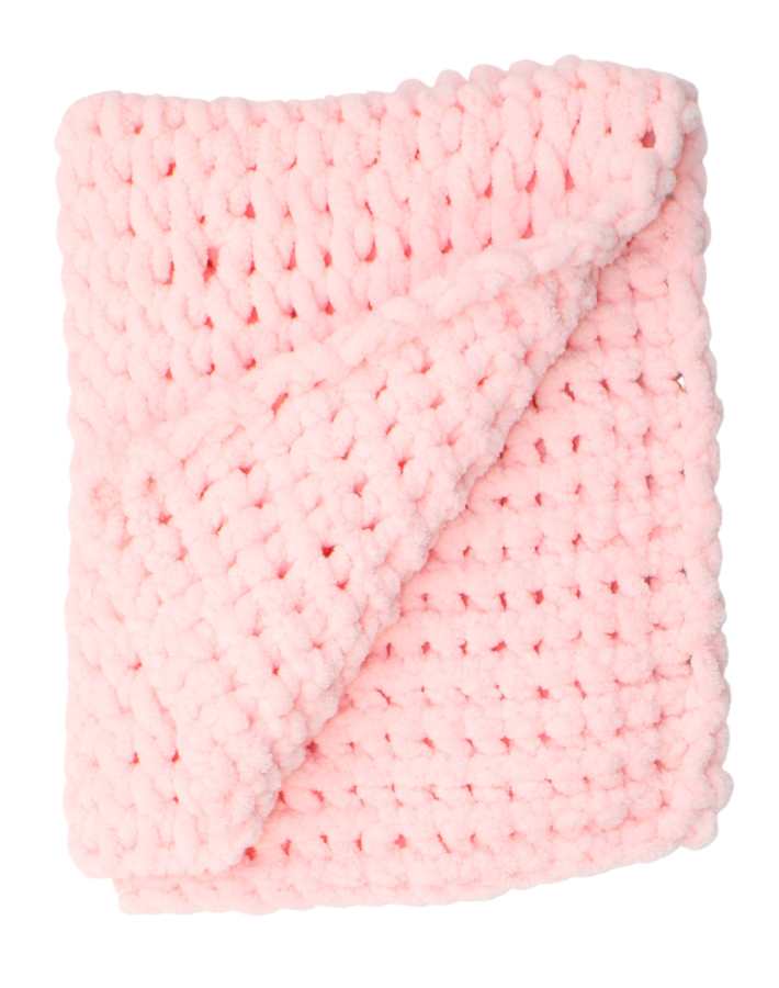 Rankomis megztas vaikiškas pledukas, rožinis 60 × 70 cm