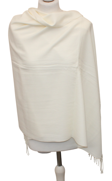 Baltas vidutinio storumo šiltas šalikas s882