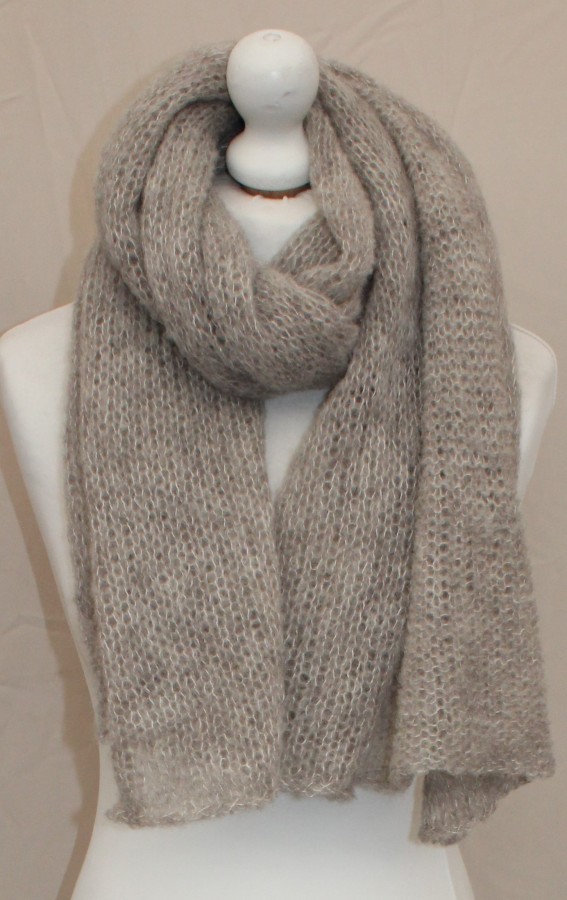 Alpakos ir šilko megztas šalikas (BRA3)