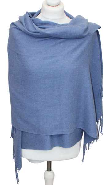 Džinso spalvos šiltas minkštas šalikas s862