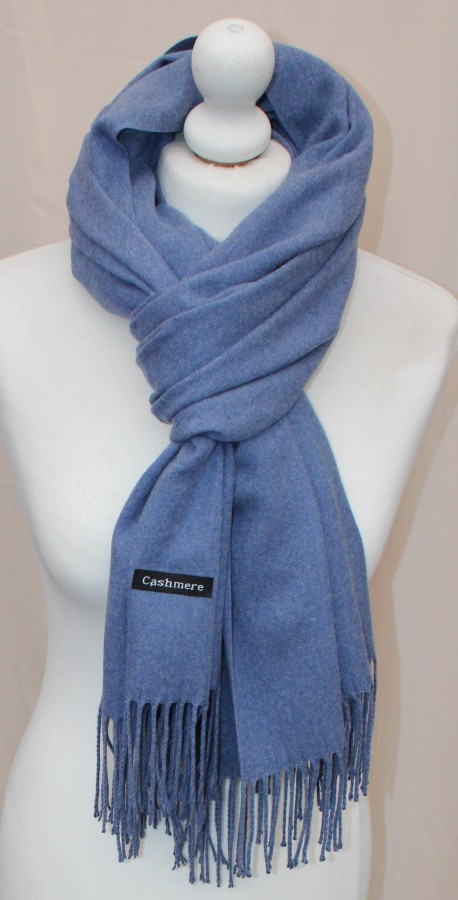 Džinso spalvos šiltas minkštas šalikas s862