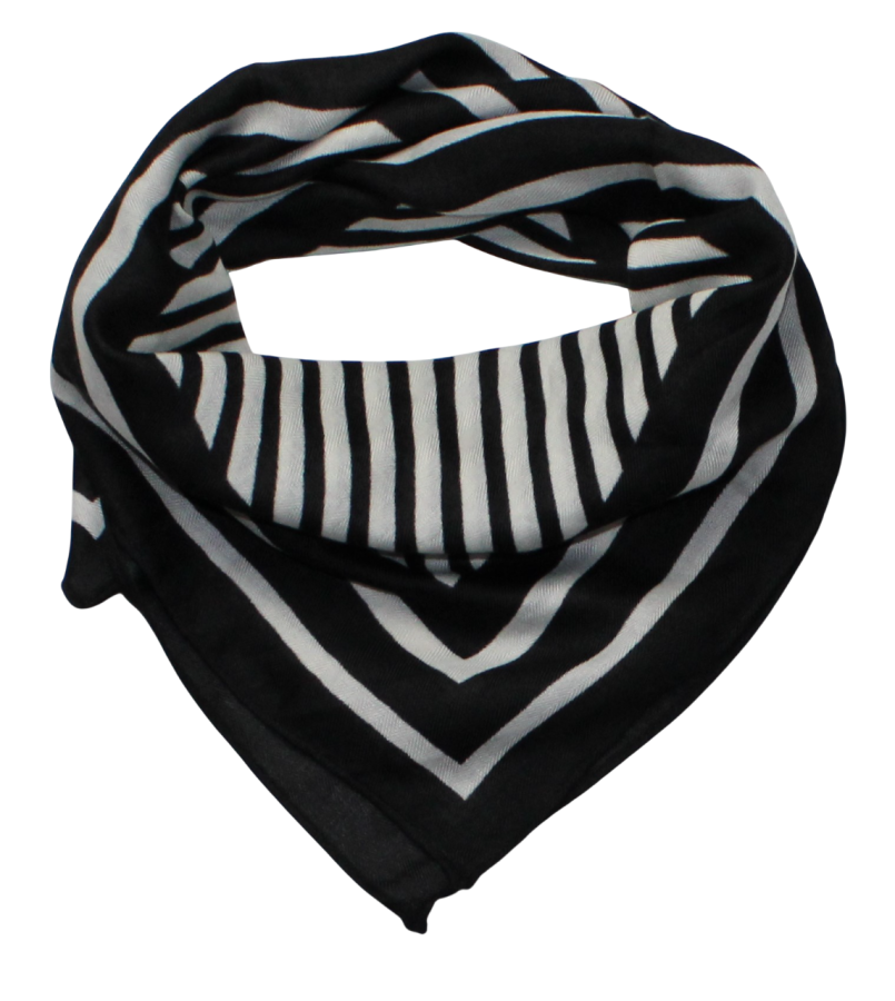 Medvilninė skarelė, juodi ornamentai s918