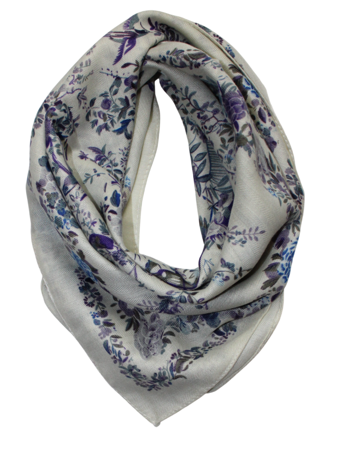 Medvilninė skarelė, mėlyni violetiniai medžiai s908