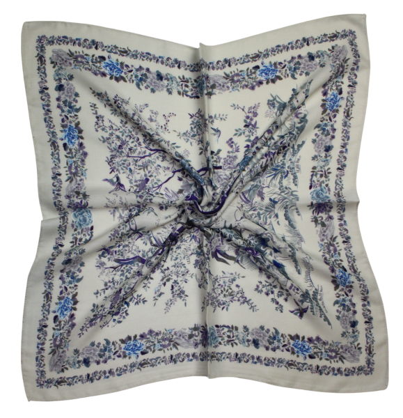 Medvilninė skarelė, mėlyni violetiniai medžiai s908