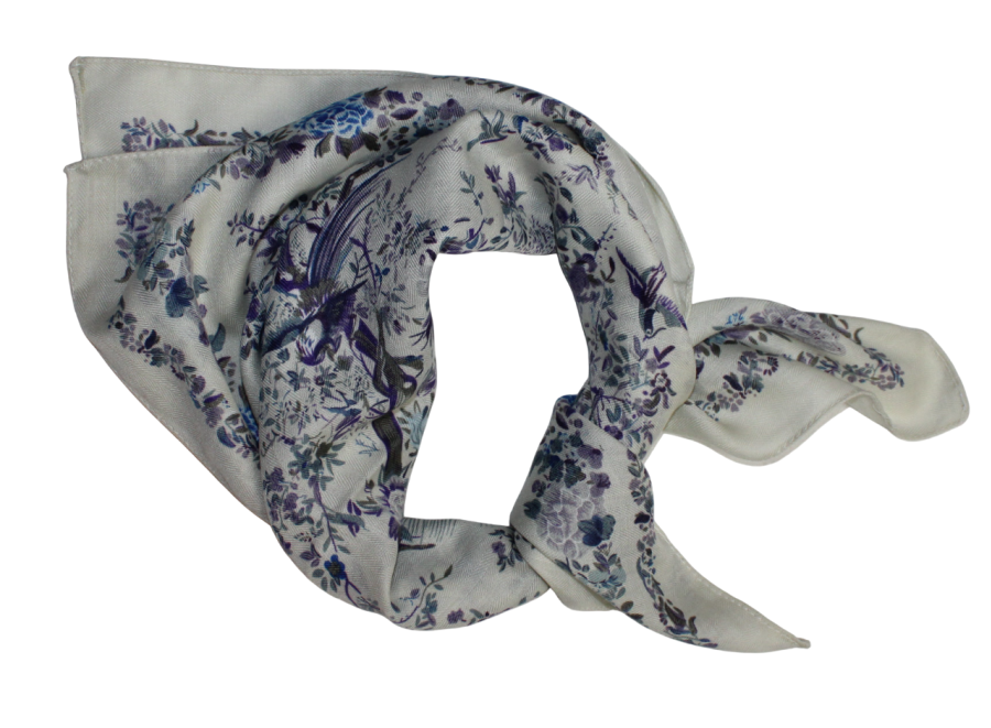 Medvilninė skarelė, mėlyni violetiniai medžiai s908