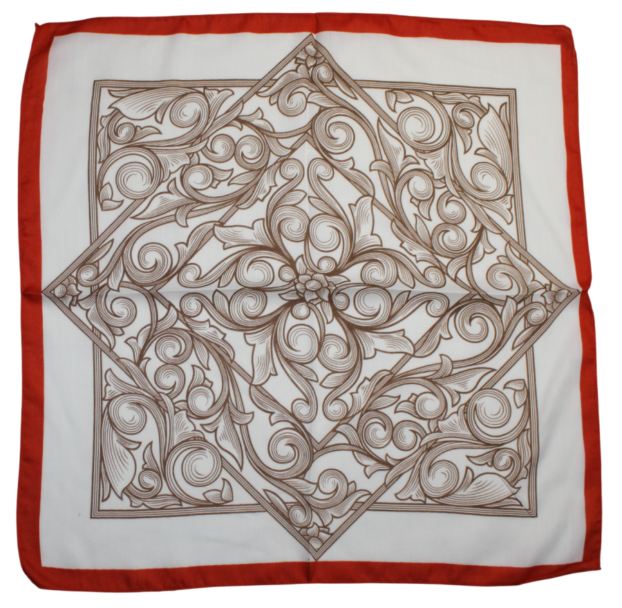 Medvilninė skarelė, ruda oranžinė balta s917