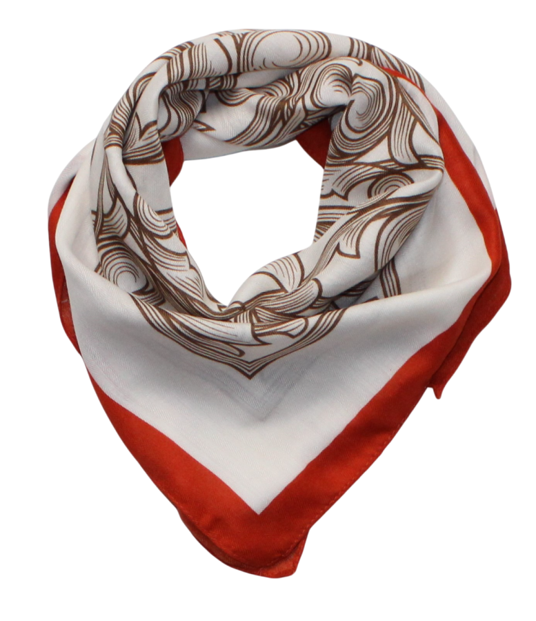 Medvilninė skarelė, ruda oranžinė balta s917