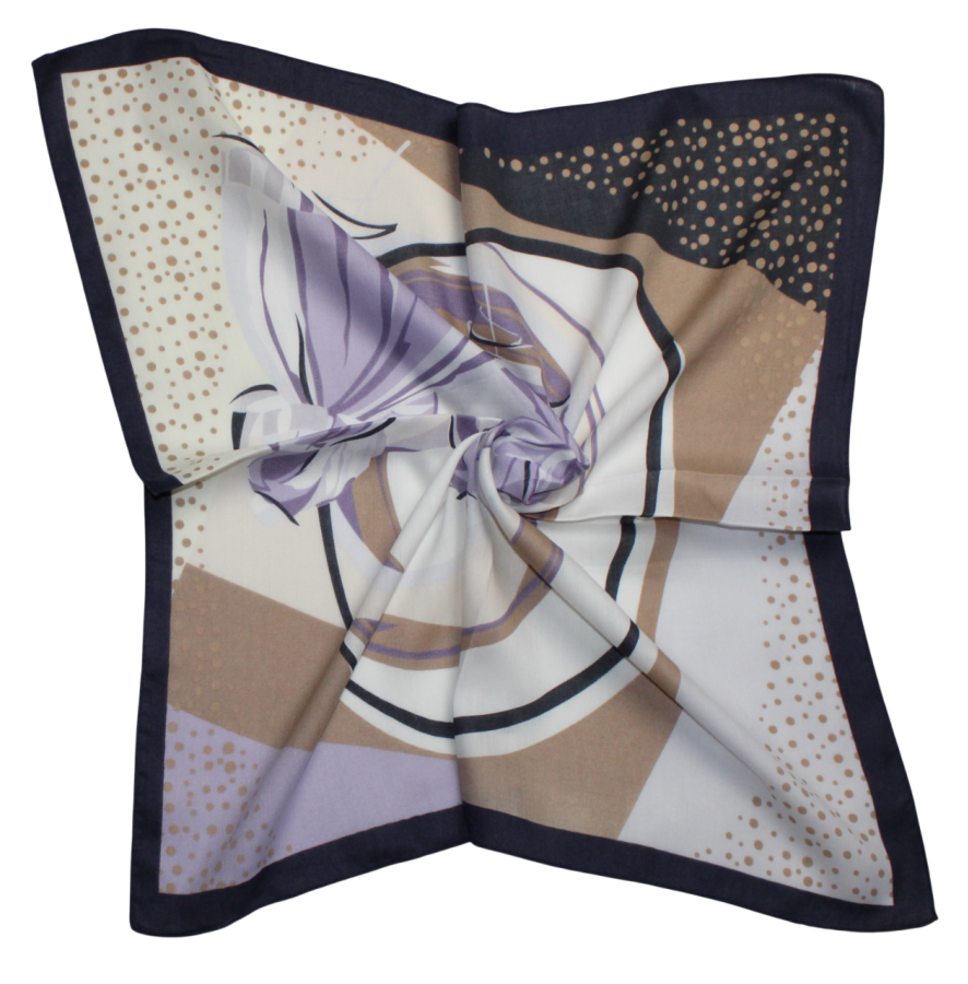 Medvilninė skarelė, violetinė ruda s916