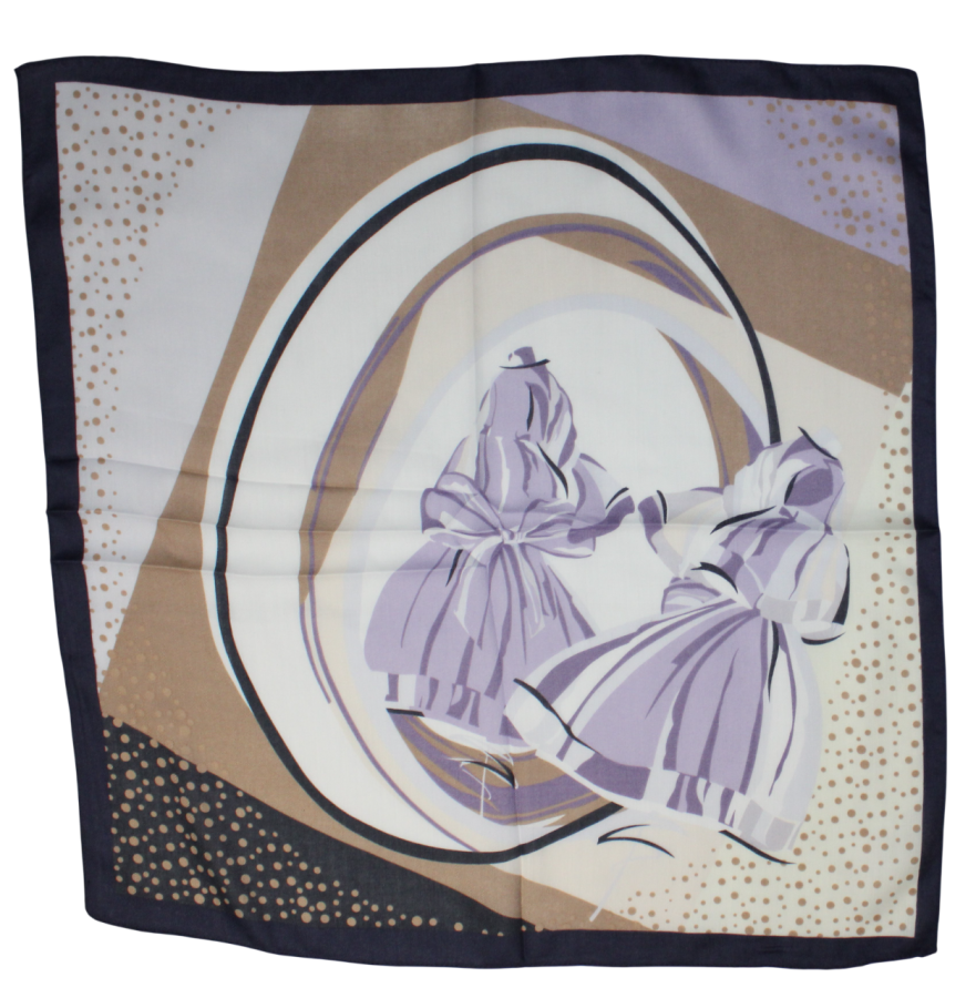 Medvilninė skarelė, violetinė ruda s916