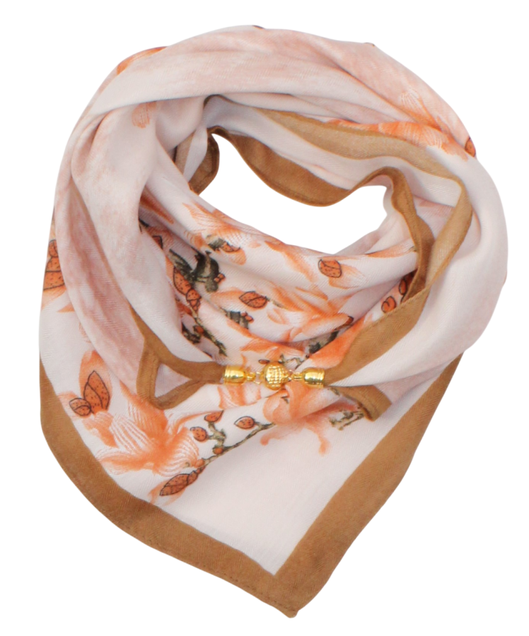 Medvilninė skarelė su magnetiniu užsegimu, šviesi s942