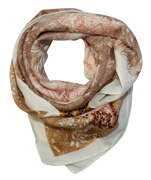 Medvilninė skarelė su magnetiniu užsegimu šviesi s930