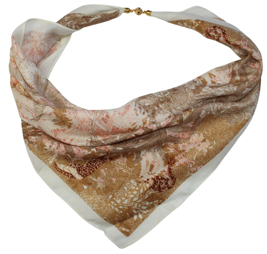 Medvilninė skarelė su magnetiniu užsegimu šviesi s930