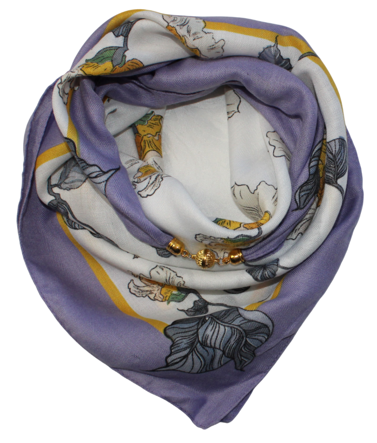 Medvilninė skarelė su magnetiniu užsegimu alyvų s935