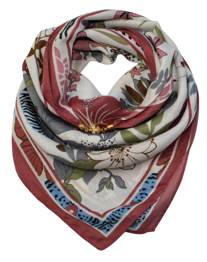 Medvilninė skarelė su magnetiniu užsegimu pieva s933