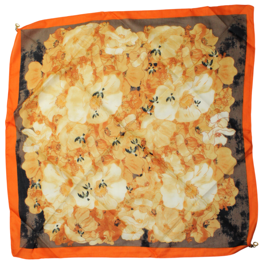 Medvilninė skarelė su magnetiniu užsegimu, oranžinė s926