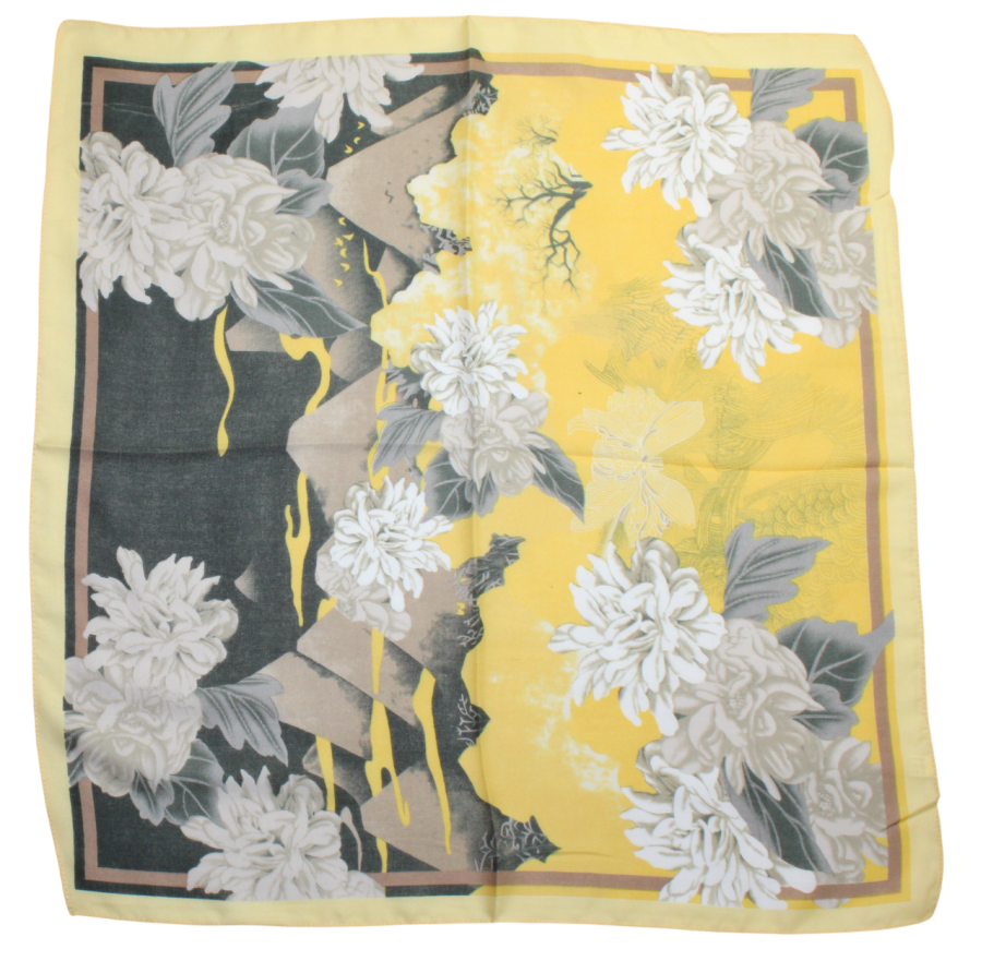 Medvilninė skarelė, geltona juoda s922