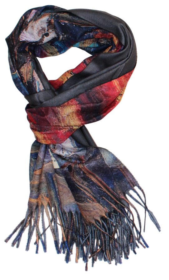 Tamsus mėlynas, dvipusis šiltas šalikas s879