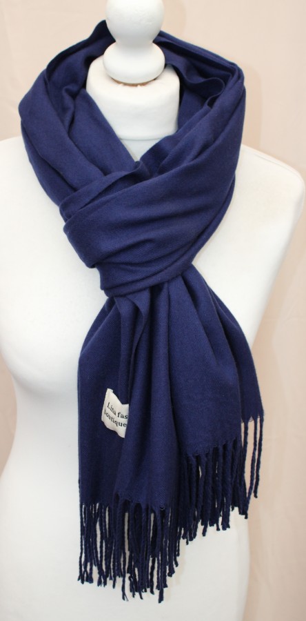 Tamsiai mėlynas šiltas minkštas šalikas s859