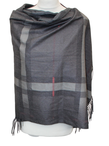 Dvipusis pilkas juostuotas šalikas s893