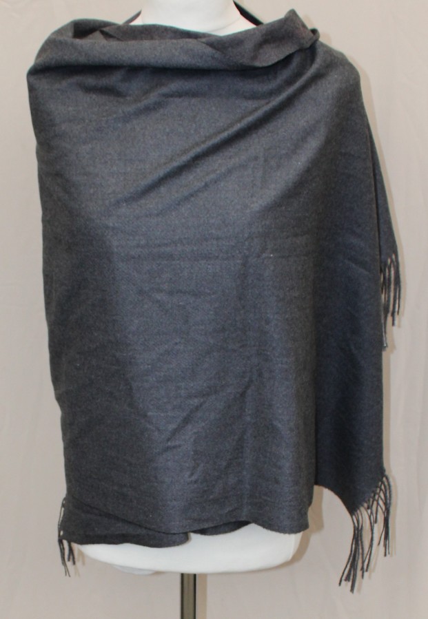 Dvipusis pilkas juostuotas šalikas s893