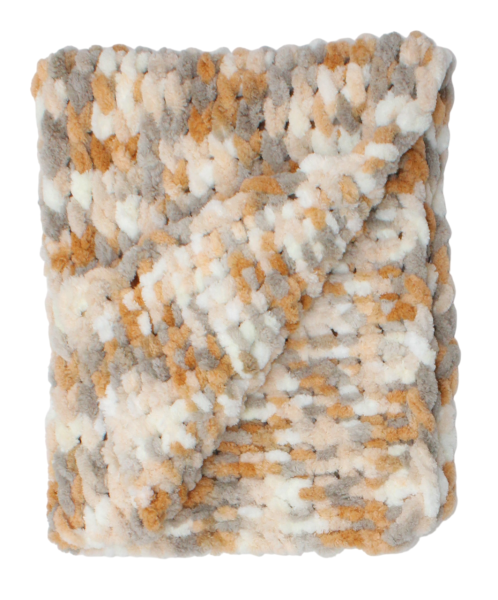 Rankomis megztas pledas „Alize Puffy“, 110x170 cm (Smėlio/Pilka mozaika)