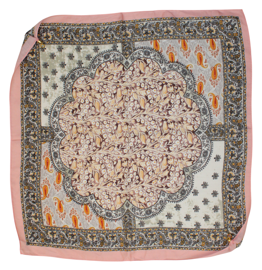 Medvilninė skarelė su magnetiniu užsegimu (70x70 cm) s1083