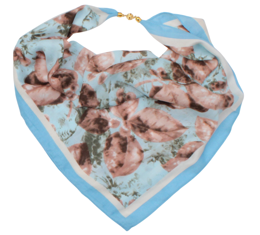 Medvilninė skarelė su magnetiniu užsegimu mėlyna s940