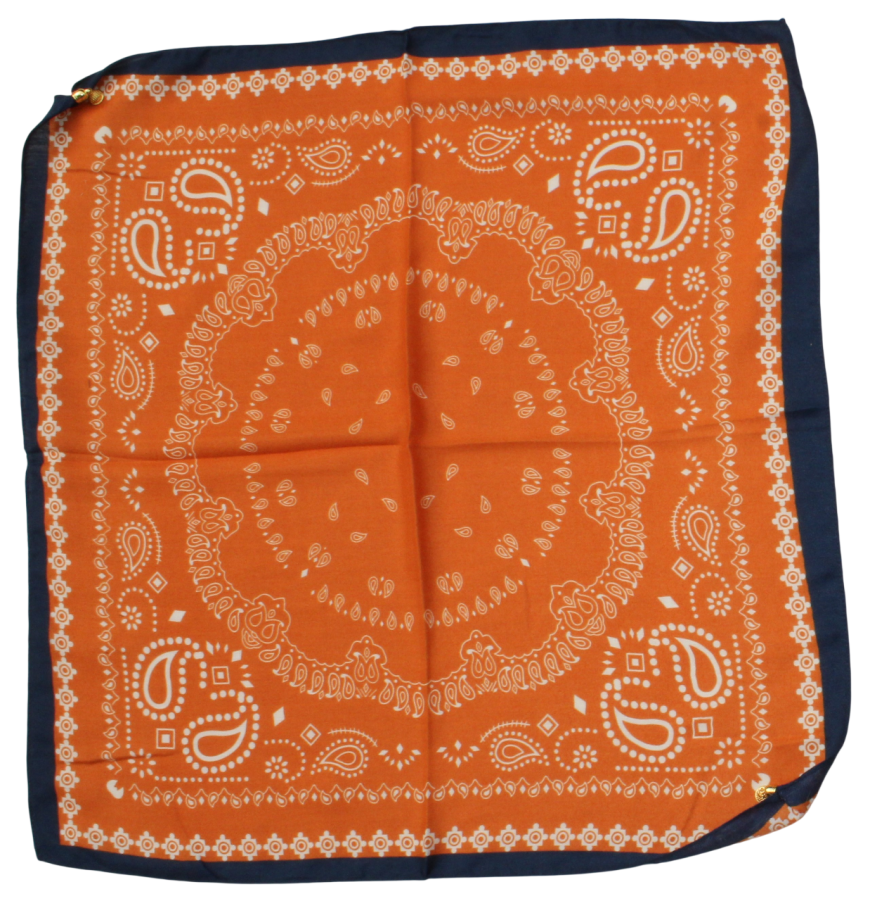 Medvilninė skarelė su magnetiniu užsegimu, oranžinė ruda s949