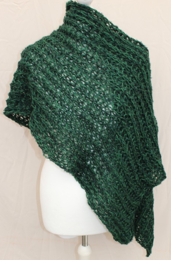 Megztas ilgas šalikas su vilna žalias