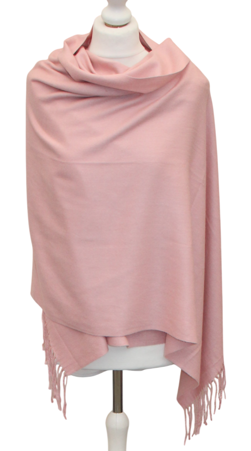 Rožinis vidutinio storumo šiltas šalikas s889