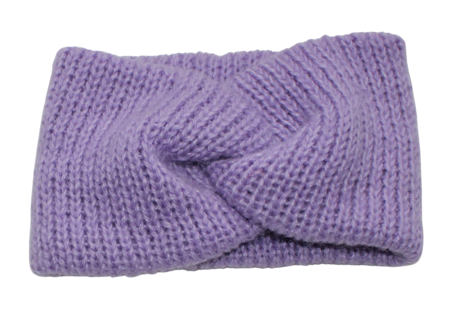 Plati violetinė megzta galvos juosta (GJ-plati-violetinė)