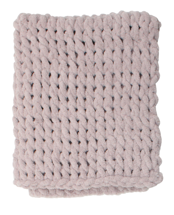 Rankomis megztas vaikiškas pledukas, pilkai rudas 60 × 70 cm