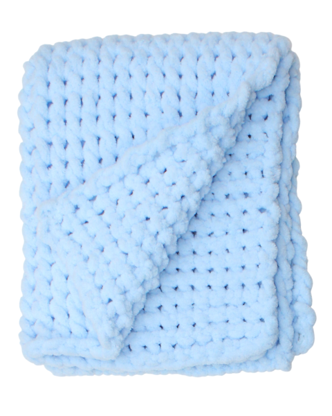 Rankomis megztas vaikiškas pledukas, žydras 60 × 70 cm
