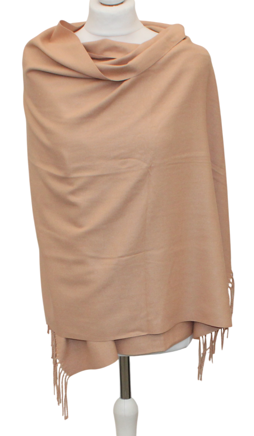 Rusvas vidutinio storumo šiltas šalikas s884