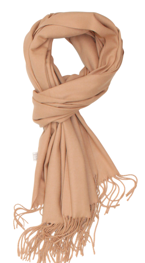 Rusvas vidutinio storumo šiltas šalikas s884