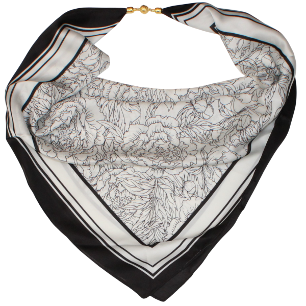 Skarelė su magnetiniu užsegimu juodai balta s810