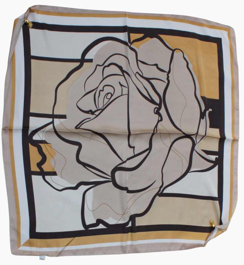 Skarytė su magnetiniu užsegimu „Auksinė rožė“ (68x68 cm) s957