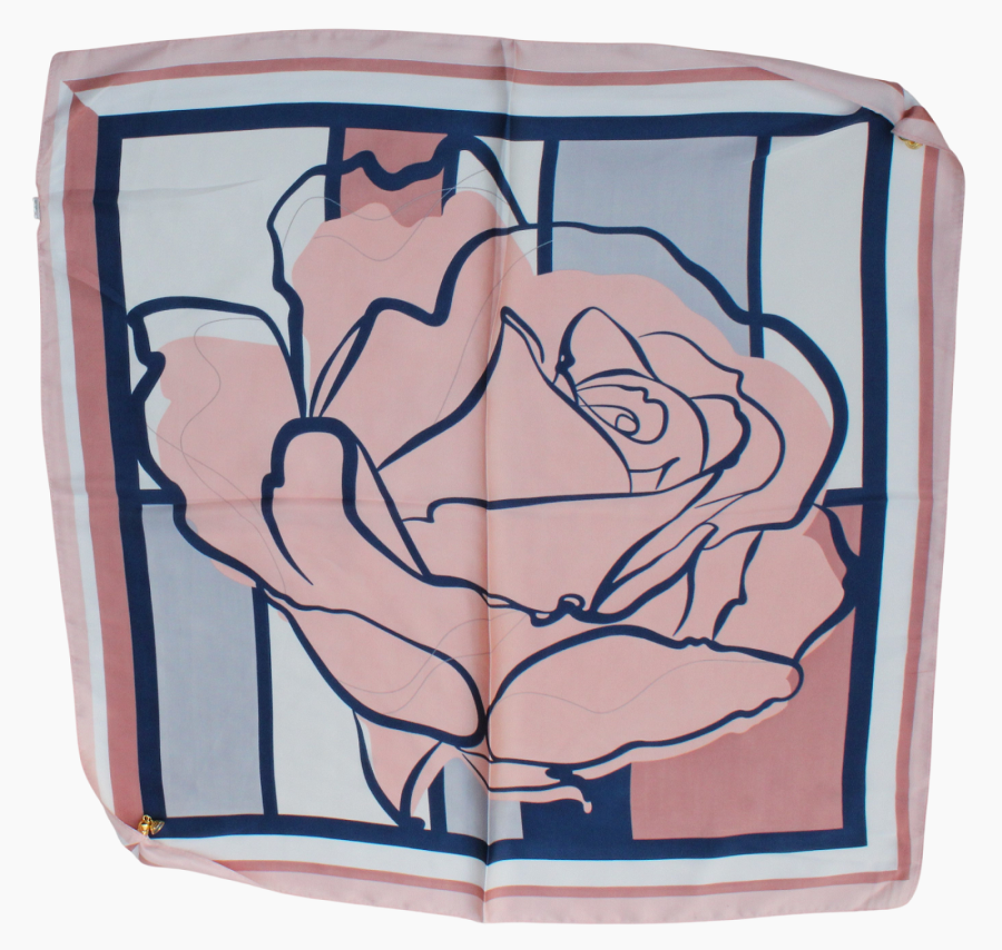 Skarytė su magnetiniu užsegimu „Rausvoji rožė“ (68x68 cm) s958