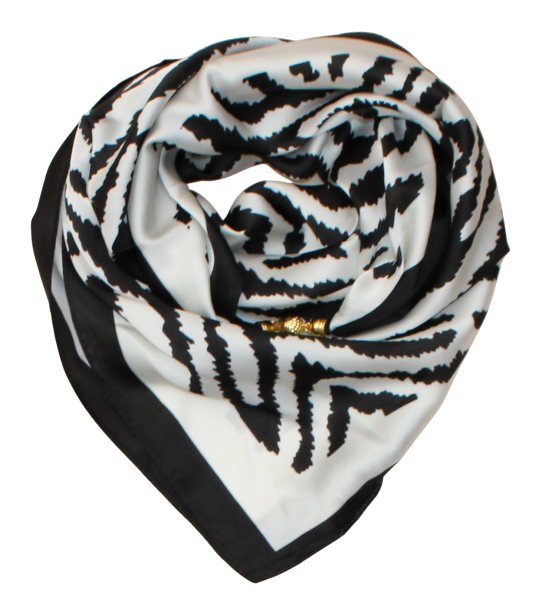 Silk scarf with magnetic closure 