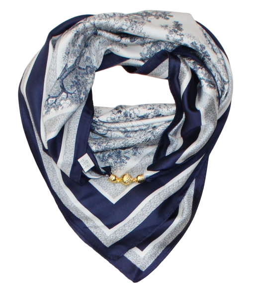 Silk scarf with magnetic closure 