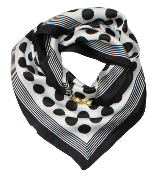 Silk scarf with magnetic closure 