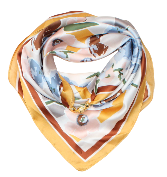 Silk scarf with magnetic closure 